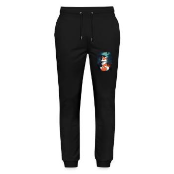 Fox Foxes Nature Fairy Tale Mountain Nature Lover - Stanley/Stella Mover Unisex Organic Jogging Trousers - black - Front - Marisol (170cm) & Nik (191cm)