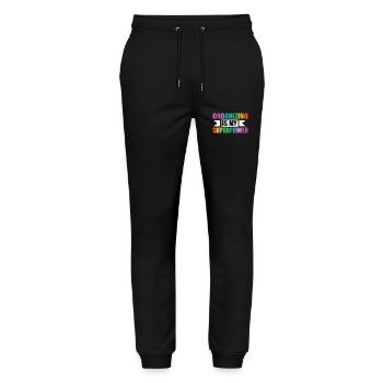 Organizing is my superpower Bunte - Stanley/Stella Mover Unisex Organic Jogging Trousers - black - Front - Marisol (170cm) & Nik (191cm)