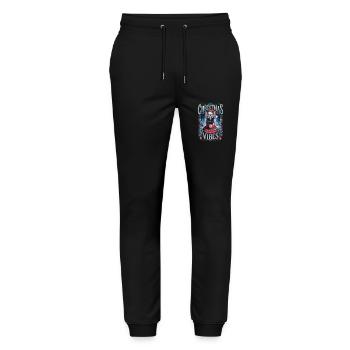 German Shepherd Christmas Vibes - Stanley/Stella Mover Unisex Organic Jogging Trousers - black - Front - Marisol (170cm) & Nik (191cm)