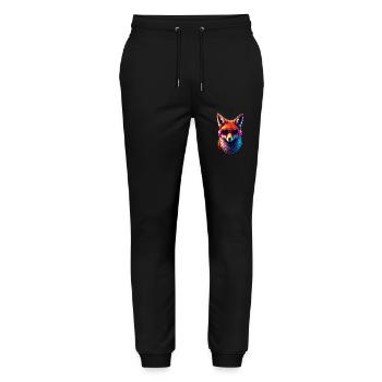 Funny Fox Fox Art Animal Nature Wildlife Animals - Stanley/Stella Mover Unisex Organic Jogging Trousers - black - Front - Marisol (170cm) & Nik (191cm)
