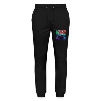 Schlagzeug - Stanley/Stella Unisex Bio Jogginghose Mover  - Schwarz - Vorne - Marisol (170cm) & Nik (191cm)