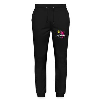City Runner Stadtläufer - Stanley/Stella Unisex Bio Jogginghose Mover  - Schwarz - Vorne - Marisol (170cm) & Nik (191cm)