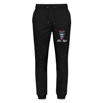 Mrs. Right Totenkopf Schminke Sugar Skull - Stanley/Stella Unisex Bio Jogginghose Mover  - Schwarz - Vorne - Marisol (170cm) & Nik (191cm)