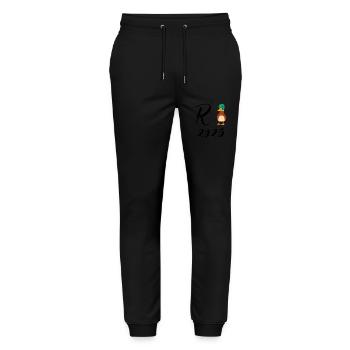 Duck Pension 2025 Pension Retirement Grandpa Grandma Pensioner - Stanley/Stella Mover Unisex Organic Jogging Trousers - black - Front - Marisol (170cm) & Nik (191cm)