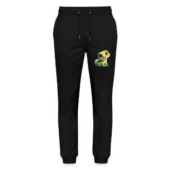 Geckos Gecko - Stanley/Stella Unisex Bio Jogginghose Mover  - Schwarz - Vorne - Marisol (170cm) & Nik (191cm)