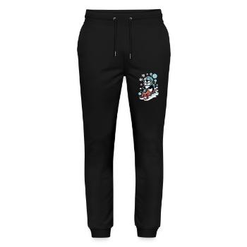 Cute Penguin on Snowmobile Adventure - Stanley/Stella Mover Unisex Organic Jogging Trousers - black - Front - Marisol (170cm) & Nik (191cm)