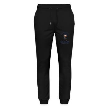 Ich Habe Einen Kleinen Seemann Auf Meinem Shirt - Stanley/Stella Unisex Bio Jogginghose Mover  - Schwarz - Vorne - Marisol (170cm) & Nik (191cm)