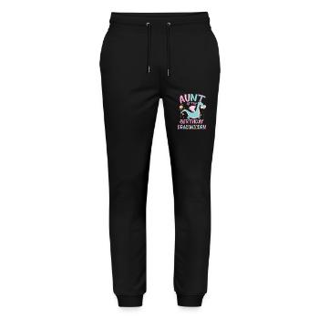 Aunt Of the Birthday Girl Dracon Family Party - Stanley/Stella Mover Unisex Organic Jogging Trousers - black - Front - Marisol (170cm) & Nik (191cm)