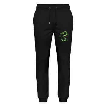 Green Tree Python Snakes Lover Terrarium - Stanley/Stella Mover Unisex Organic Jogging Trousers - black - Front - Marisol (170cm) & Nik (191cm)