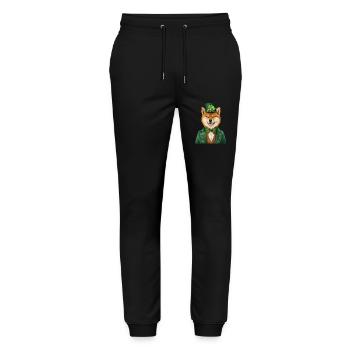 Shiba Inu - Stanley/Stella Unisex Bio Jogginghose Mover  - Schwarz - Vorne - Marisol (170cm) & Nik (191cm)