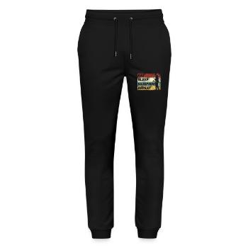 Saxophone Retro Vintage Eat Sleep - Stanley/Stella Unisex Bio Jogginghose Mover  - Schwarz - Vorne - Marisol (170cm) & Nik (191cm)