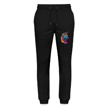 Einhorn - Stanley/Stella Unisex Bio Jogginghose Mover  - Schwarz - Vorne - Marisol (170cm) & Nik (191cm)