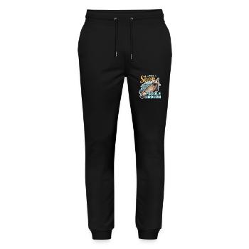 Canoeing Life's A Stream Paddle Through Paddling - Stanley/Stella Unisex Bio Jogginghose Mover  - Schwarz - Vorne - Marisol (170cm) & Nik (191cm)