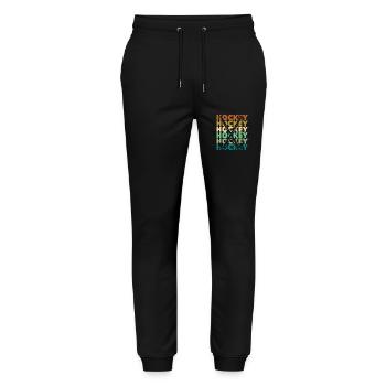 Feldhockey Spieler Retro Stil - Stanley/Stella Unisex Bio Jogginghose Mover  - Schwarz - Vorne - Marisol (170cm) & Nik (191cm)