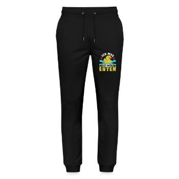 Waterfowl duck feeding croak I just like ducks - Stanley/Stella Mover Unisex Organic Jogging Trousers - black - Front - Marisol (170cm) & Nik (191cm)