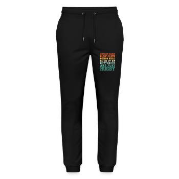 La sueur sèche Le sang Les caillots osseux guérissent - Pantalon de jogging bio MOVER Stanley/Stella unisexe - noir - Devant - Marisol (170cm) & Nik (191cm)
