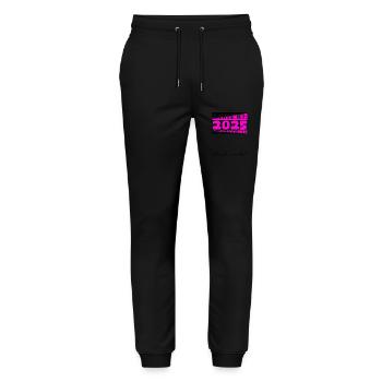 Jugendweihe 2025 Gästebuch Geschenk Mädchen Jungen - Stanley/Stella Unisex Bio Jogginghose Mover  - Schwarz - Vorne - Marisol (170cm) & Nik (191cm)