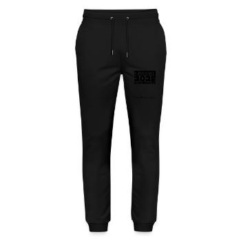 Jugendweihe 2025 Gästebuch Geschenk Mädchen Jungen - Stanley/Stella Unisex Bio Jogginghose Mover  - Schwarz - Vorne - Marisol (170cm) & Nik (191cm)