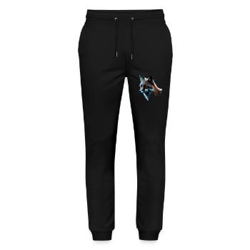 Funny Fox Fox Art Animal Nature Wildlife Animals - Stanley/Stella Mover Unisex Organic Jogging Trousers - black - Front - Marisol (170cm) & Nik (191cm)