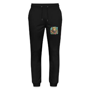 Jaguare Jaguar - Stanley/Stella Unisex Bio Jogginghose Mover  - Schwarz - Vorne - Marisol (170cm) & Nik (191cm)