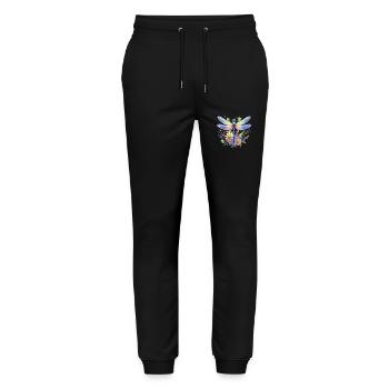 Libelle Und Blumen Aquarell Naturmotiv - Stanley/Stella Unisex Bio Jogginghose Mover  - Schwarz - Vorne - Marisol (170cm) & Nik (191cm)