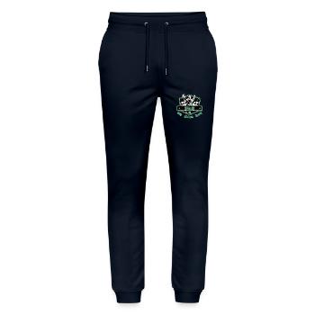 Fürth ein Leben Lang No II - Stanley/Stella Unisex Bio Jogginghose Mover  - Navy - Vorne - Marisol (170cm) & Nik (191cm)