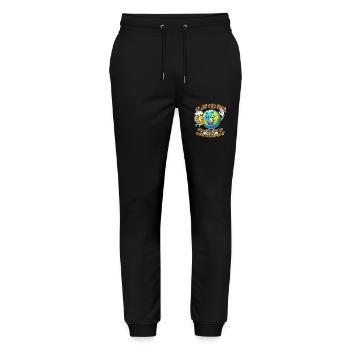The World Seems Better Funny Beer Comic Motif - Stanley/Stella Mover Unisex Organic Jogging Trousers - black - Front - Marisol (170cm) & Nik (191cm)