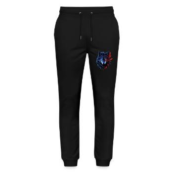 Wolf Liebhaber Wildtier Kunst Wolf Bunt Tier - Stanley/Stella Unisex Bio Jogginghose Mover  - Schwarz - Vorne - Marisol (170cm) & Nik (191cm)