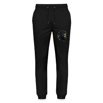 Wolf Liebhaber Wildtier Kunst Wolf Bunt Tier - Stanley/Stella Unisex Bio Jogginghose Mover  - Schwarz - Vorne - Marisol (170cm) & Nik (191cm)