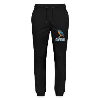 Kingfishers Kingfisher - Stanley/Stella Mover Unisex Organic Jogging Trousers - black - Front - Marisol (170cm) & Nik (191cm)