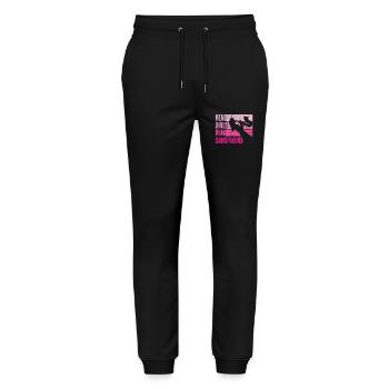 Saxophone Retro Vintage Real Girls - Stanley/Stella Unisex Bio Jogginghose Mover  - Schwarz - Vorne - Marisol (170cm) & Nik (191cm)