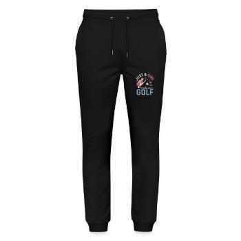 Just A Girl Who Loves Golf Hobby Golfer - Stanley/Stella Unisex Bio Jogginghose Mover  - Schwarz - Vorne - Marisol (170cm) & Nik (191cm)