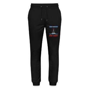 Amateurfunk Geschenke für Funker Funkamateur - Stanley/Stella Unisex Bio Jogginghose Mover  - Schwarz - Vorne - Marisol (170cm) & Nik (191cm)