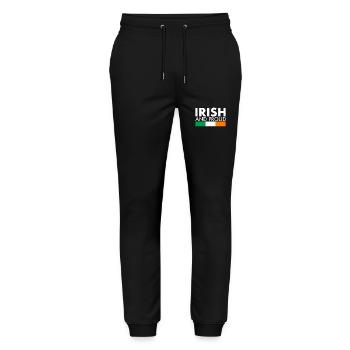 Irish And Proud Ireland Irish Flag Proud Irishman - Stanley/Stella Mover Unisex Organic Jogging Trousers - black - Front - Marisol (170cm) & Nik (191cm)
