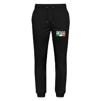 Proud To Be Irish Ireland Irish Flag - Stanley/Stella Mover Unisex Organic Jogging Trousers - black - Front - Marisol (170cm) & Nik (191cm)