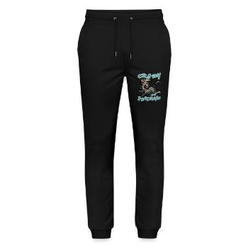 Crazy but Awesome Zebra Comic Style - Stanley/Stella Mover Unisex Organic Jogging Trousers - black - Front - Marisol (170cm) & Nik (191cm)