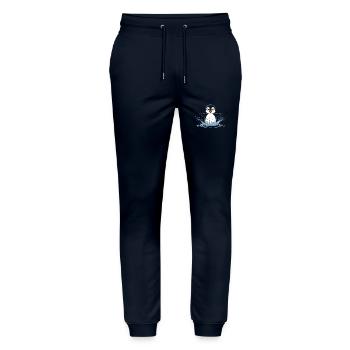 Happy Penguin Natation Spritz - Pantalon de jogging bio MOVER Stanley/Stella unisexe - marine - Devant - Marisol (170cm) & Nik (191cm)