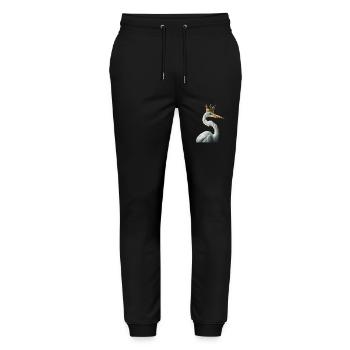 Reiher Vogel - Stanley/Stella Unisex Bio Jogginghose Mover  - Schwarz - Vorne - Marisol (170cm) & Nik (191cm)