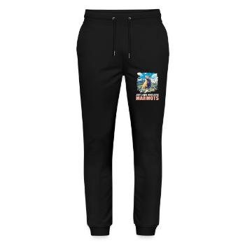 Murmeltiere Murmeltier - Stanley/Stella Unisex Bio Jogginghose Mover  - Schwarz - Vorne - Marisol (170cm) & Nik (191cm)