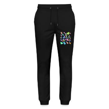 Spring Summer Kids Child Baby Butterflies - Stanley/Stella Mover Unisex Organic Jogging Trousers - black - Front - Marisol (170cm) & Nik (191cm)