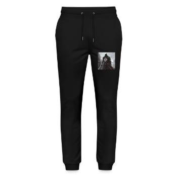 Soldat Krieger - Stanley/Stella Unisex Bio Jogginghose Mover  - Schwarz - Vorne - Marisol (170cm) & Nik (191cm)