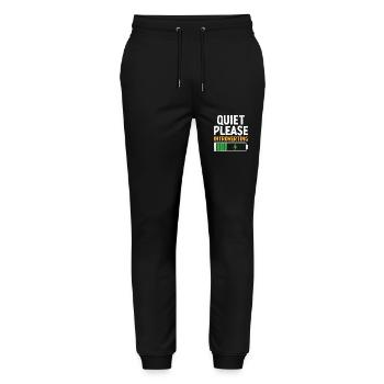 Dictons introvertis discrets pour les introvertis - Pantalon de jogging bio MOVER Stanley/Stella unisexe - noir - Devant - Marisol (170cm) & Nik (191cm)