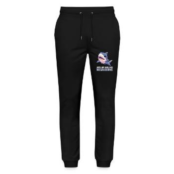 Megalodons Megalodon - Stanley/Stella Mover Unisex Organic Jogging Trousers - black - Front - Marisol (170cm) & Nik (191cm)