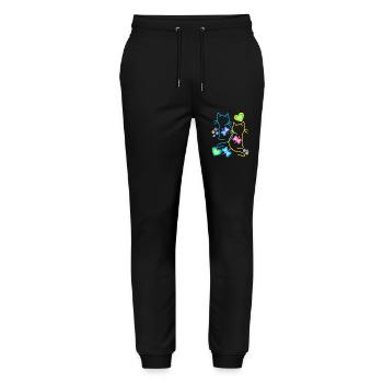 Chat Chats Chaton Enfants Enfant Bébé Printemps - Pantalon de jogging bio MOVER Stanley/Stella unisexe - noir - Devant - Marisol (170cm) & Nik (191cm)