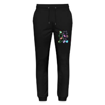Cats, Cat, Easter, Spring, Retro, 80s, 90s, Child - Stanley/Stella Mover Unisex Organic Jogging Trousers - black - Front - Marisol (170cm) & Nik (191cm)