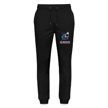 Great White Sharks Great White Shark - Stanley/Stella Mover Unisex Organic Jogging Trousers - black - Front - Marisol (170cm) & Nik (191cm)