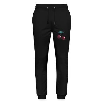 Cerisier doux avec des feuilles scintillantes Design - Pantalon de jogging bio MOVER Stanley/Stella unisexe - noir - Devant - Marisol (170cm) & Nik (191cm)