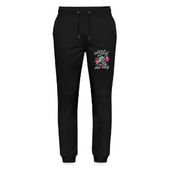 Lieber verrückt als einer von euch – Elefant - Stanley/Stella Unisex Bio Jogginghose Mover  - Schwarz - Vorne - Marisol (170cm) & Nik (191cm)