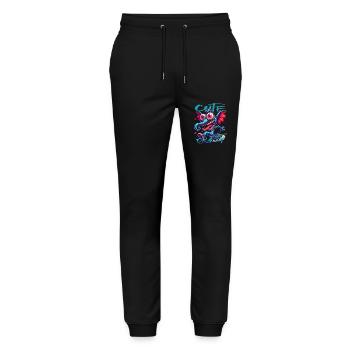 Cute but Crazy Elephant Comic Style - Stanley/Stella Mover Unisex Organic Jogging Trousers - black - Front - Marisol (170cm) & Nik (191cm)