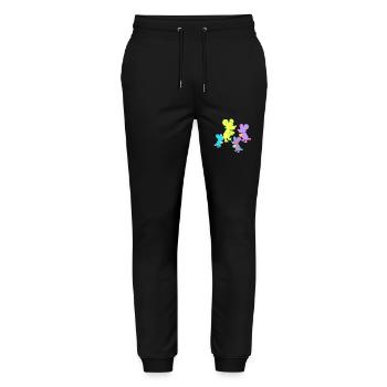 Retro Mice Mouse 80s 90s Vintage Kids Child - Stanley/Stella Mover Unisex Organic Jogging Trousers - black - Front - Marisol (170cm) & Nik (191cm)